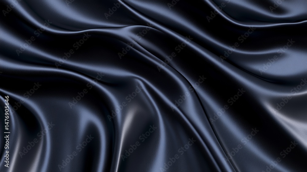 Fototapeta premium Luxurious light black silk fabric close-up showcasing intricate texture and smooth, shiny appearance for elegant decor design