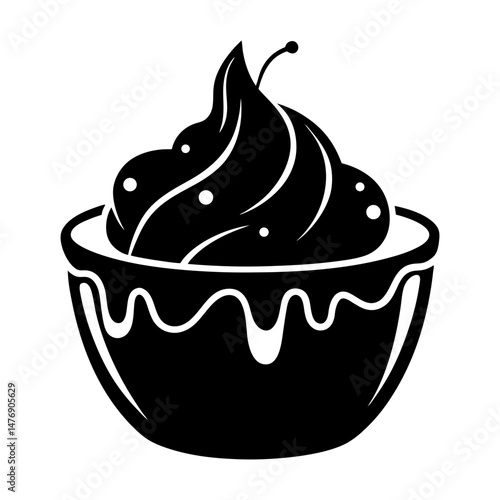Custard silhouette vector