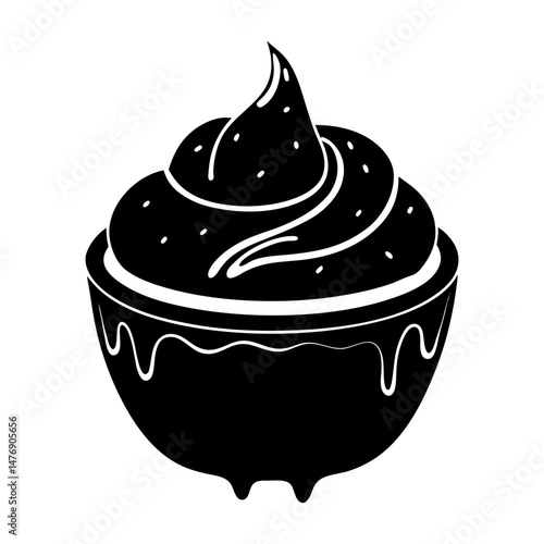 Custard silhouette vector
