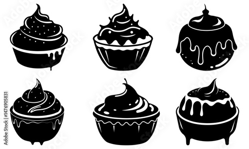 Custard silhouette vector