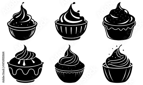 Custard silhouette vector