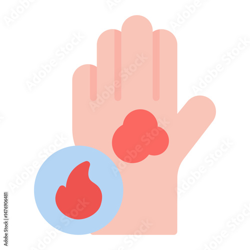 Burn Severity icon vector image. Can be used for Skin Burns.