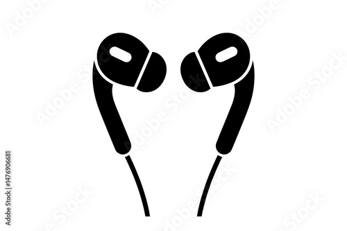 Earphones earbuds headphones music audio sound black