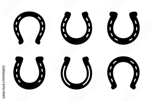 Horseshoe vector set lucky charm design elements