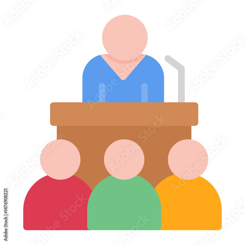 Press Conference icon vector image. Can be used for Press Freedom Day.