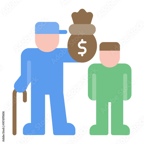 Handing Over icon vector image. Can be used for Inheritance.