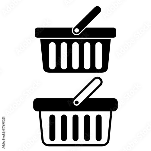 basket icon, flat style pictogram icon for ui or ux mobile app, vector illustration logo symbol design, isolated on white
