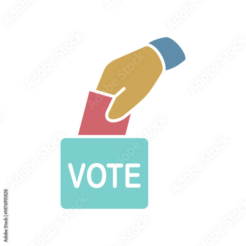 vote icon, flat style pictogram icon for ui or ux mobile app, vector illustration logo symbol design, isolated on white