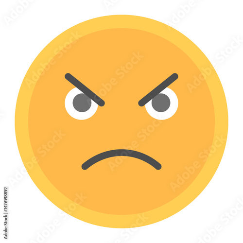 Angry icon vector image. Can be used for Human Emotions.