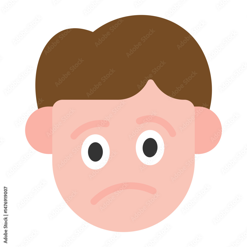Confused icon vector image. Can be used for Human Emotions. Confused icon vector image. Can be used for Human Emotions.
