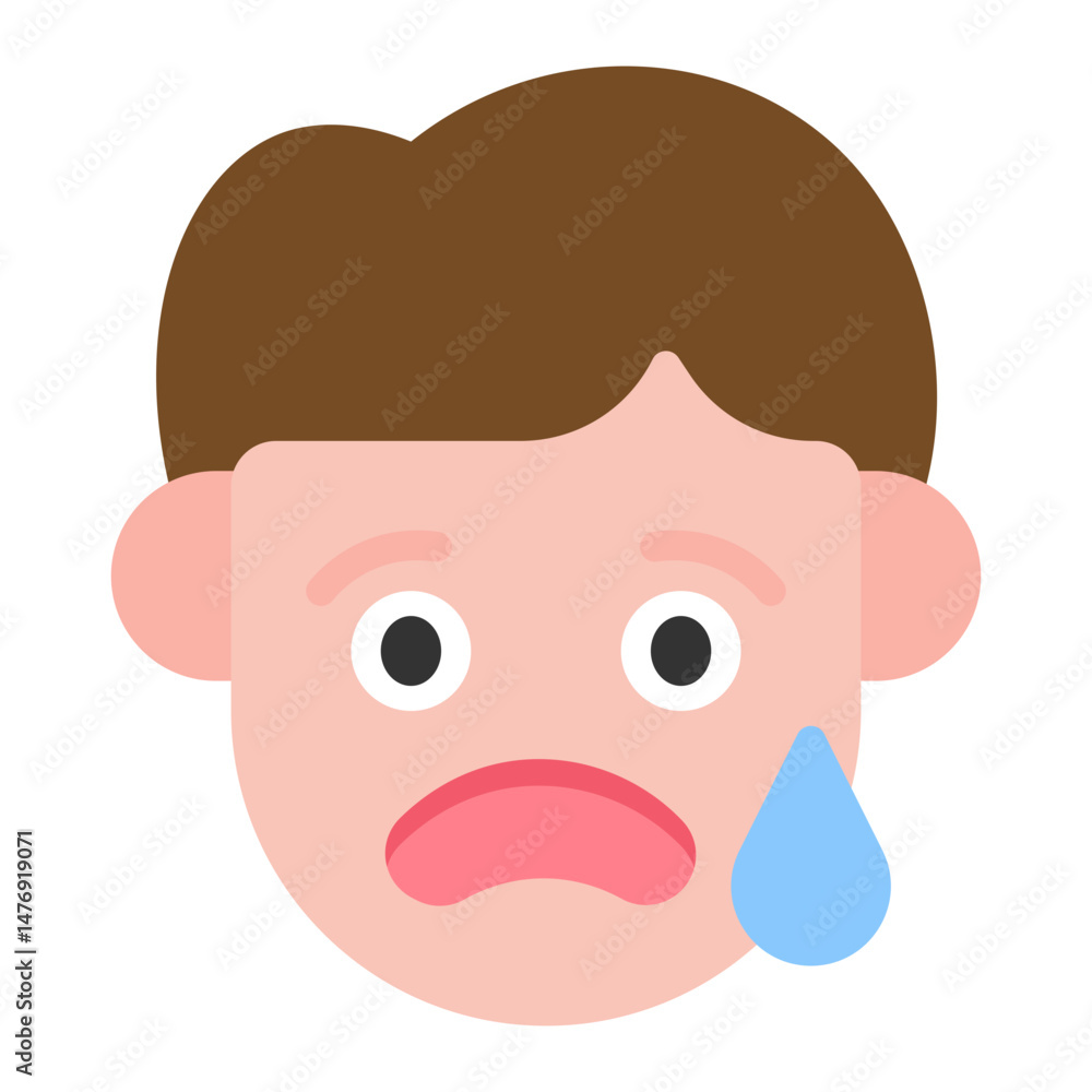 Cry icon vector image. Can be used for Human Emotions. Cry icon vector image. Can be used for Human Emotions.