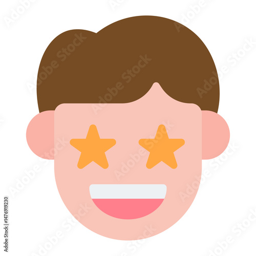 Excited icon vector image. Can be used for Human Emotions.
