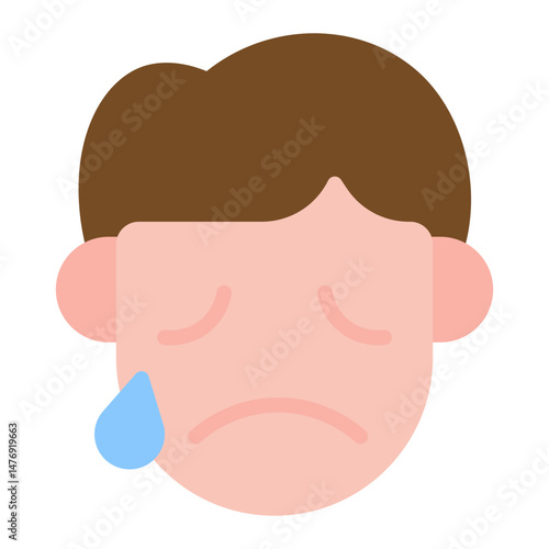Sad icon vector image. Can be used for Human Emotions.