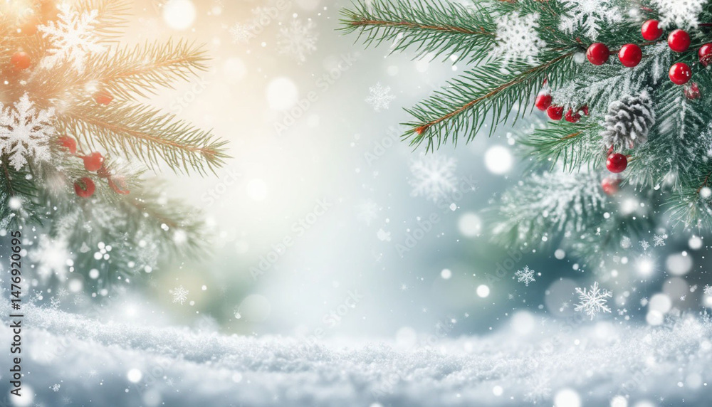 Christmas background card with copy space. Generated by AI. Christmas background card with copy space. Generated by AI.