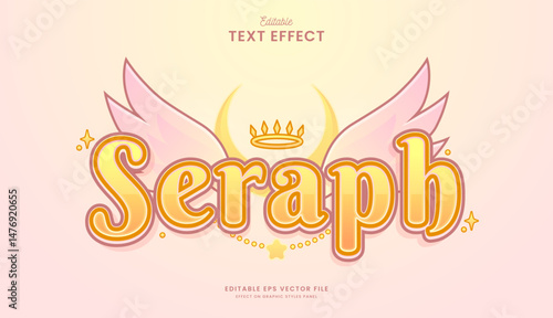 decorative angel wings editable text effect design