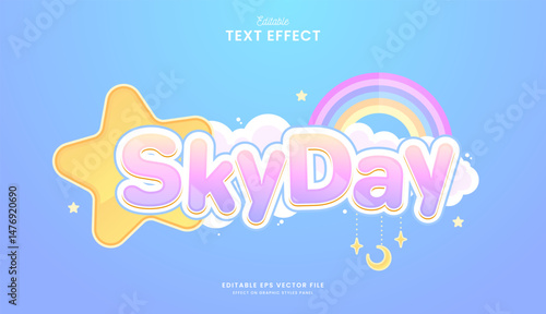 decorative star rainbow editable text effect design