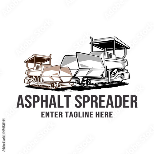 asphalt spreader vector design,asphalt paving,isolated machine,asphalt pavers,heavy equipment illustration,editable asphalt heavy vehicle vector design