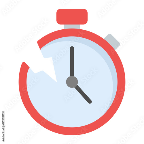 Broken Clock icon vector image. Can be used for Burnout.