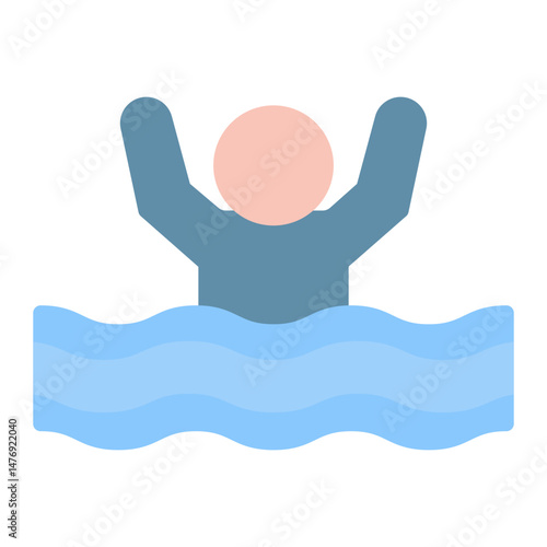 Drowning icon vector image. Can be used for Burnout.