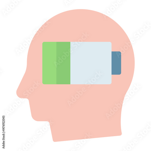 Drained Brain icon vector image. Can be used for Burnout.