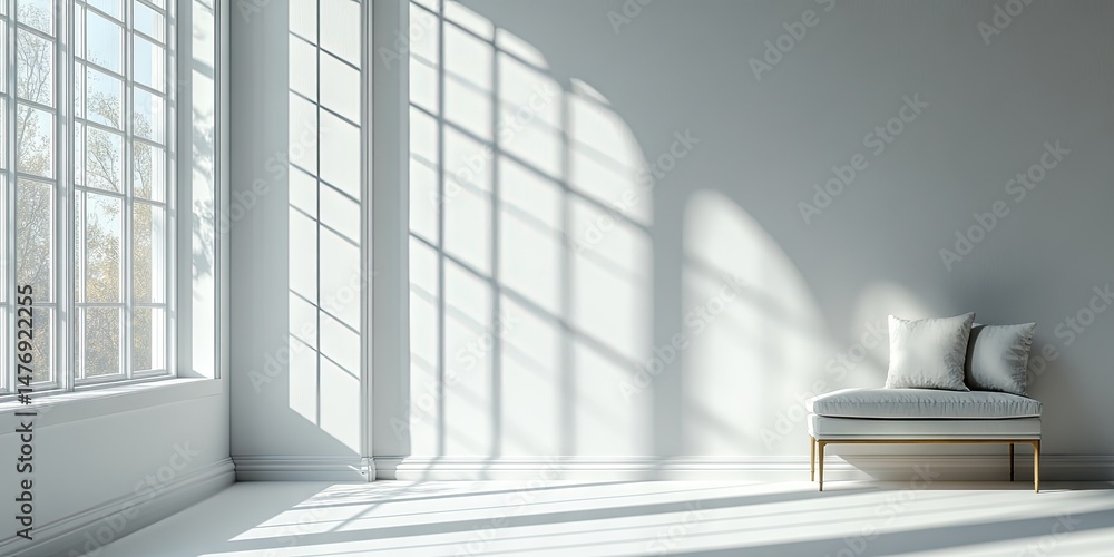 Obraz premium Sunlit interior space with modern furniture.