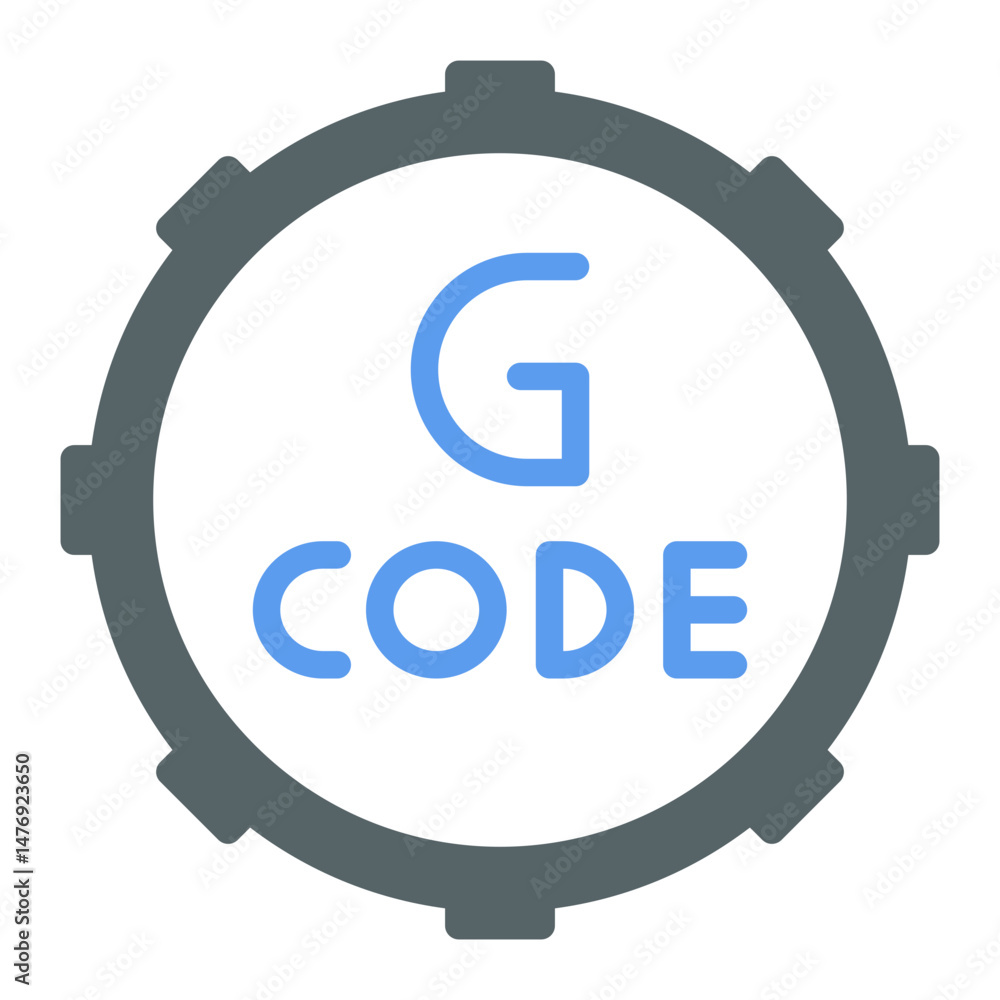 Obraz premium G Code icon vector image. Can be used for 3d Printing.