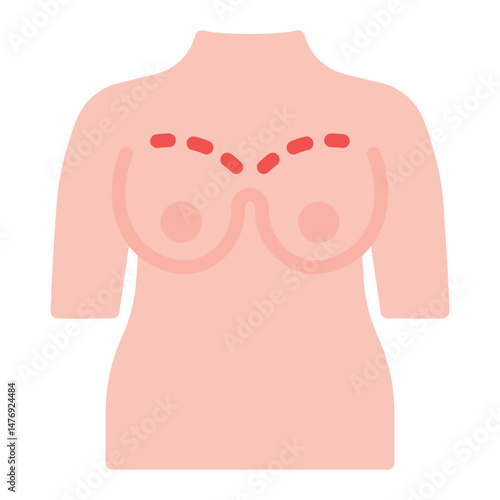Breast Augmentation icon vector image. Can be used for Plastic and Cosmetic Surgery.
