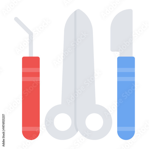 Surgical Instruments icon vector image. Can be used for Plastic and Cosmetic Surgery.