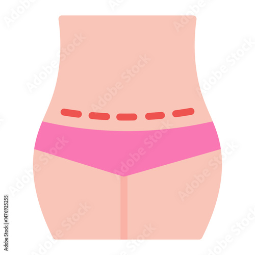 Tummy Tuck icon vector image. Can be used for Plastic and Cosmetic Surgery.