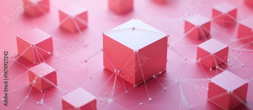 Network of Cubes Connected with Lines