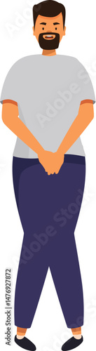 Young man crossing his legs needing to pee, holding his groin, urinary incontinence concept