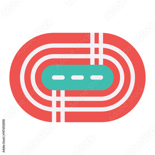 Running Track icon vector image. Can be used for Marathon.