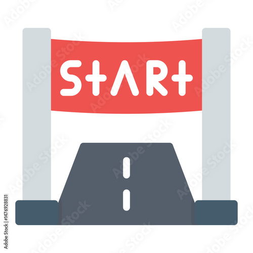 Starting Line icon vector image. Can be used for Marathon.