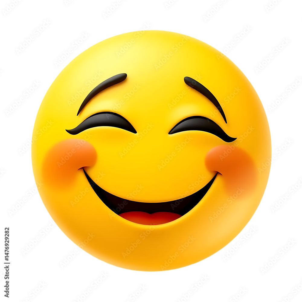 A cheerful, golden emoji with blushed cheeks expresses contentment and a gentle, closed-eyes smile. A cheerful, golden emoji with blushed cheeks expresses contentment and a gentle, closed-eyes smile.