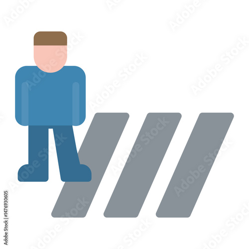 Pedestrian Crossing icon vector image. Can be used for Driving School.