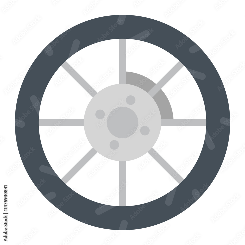Obraz premium Wheel icon vector image. Can be used for Driving School.