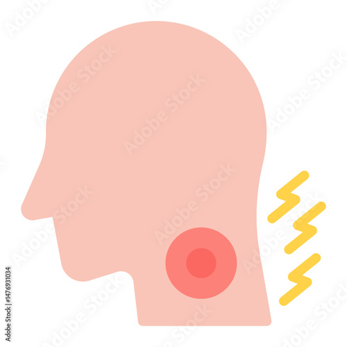 Crick in the Neck icon vector image. Can be used for Body Ache.