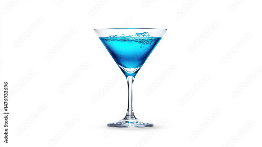 Blue Cocktail on Transparent Background Blue Cocktail on Transparent Background