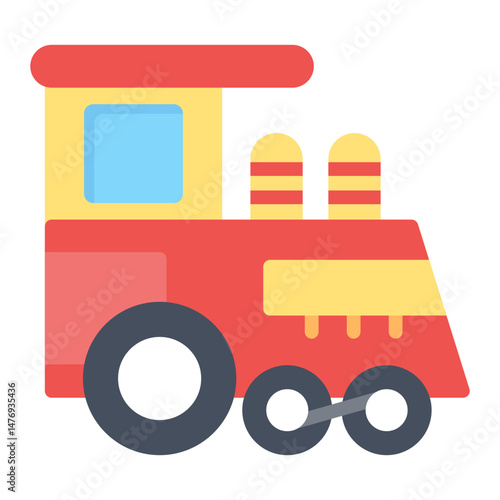 Toy Train icon vector image. Can be used for Raising Children.