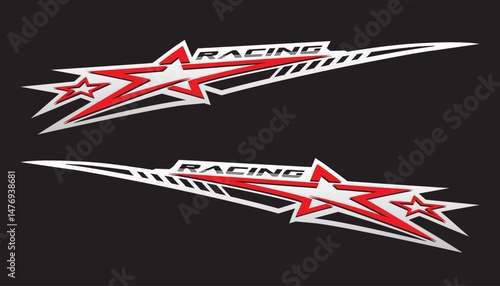 Wrap design for car vectors. Sports stripes, car stickers. Racing decals for tuning 20250513