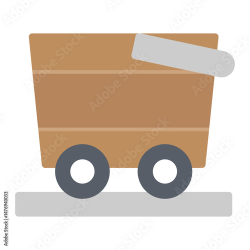 Ore Cart icon vector image. Can be used for Mining And Crafting.