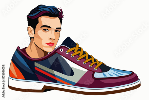 sport shoes vector illustration