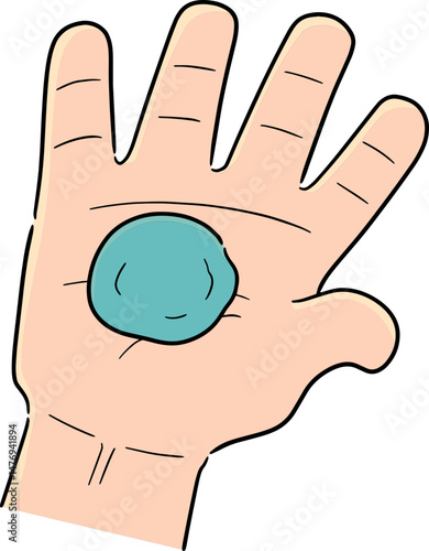 Illustration of clay for kid on hand
