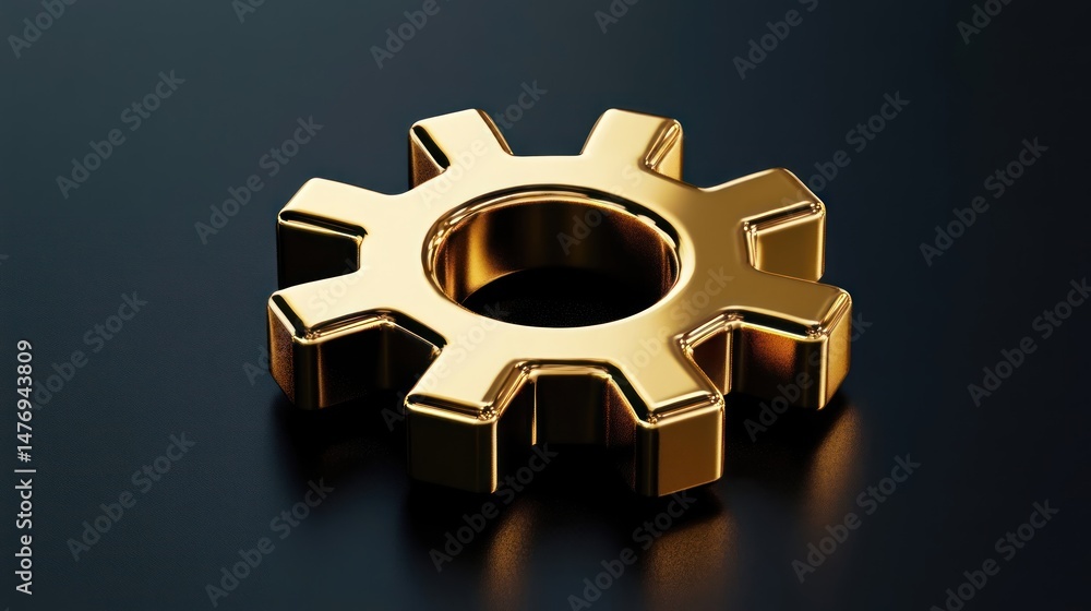 Golden Gear: Symbol of Precision and Success Golden Gear: Symbol of Precision and Success