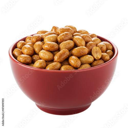 Bowl of roasted nuts on a clean surface, showcasing a healthy snack option