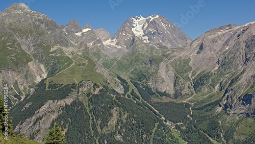 Alpine mountain landscape with Gran Bec mountain  in La Vanoise, France