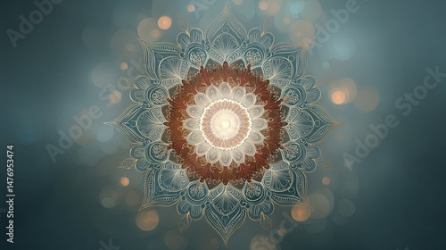 Exotic Mandal Flower with Intricate Bodings - Botanical Nature Background