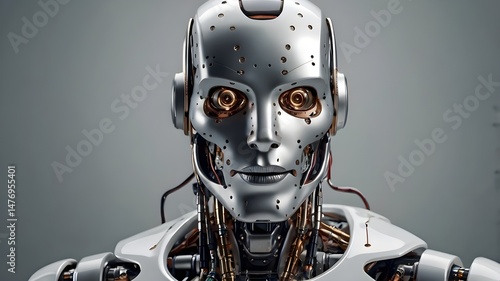 blue screen robot cyborg