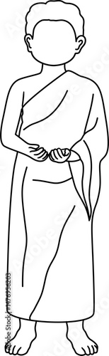 faceless islamic pilgrimage outline coloring