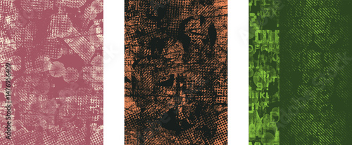 Glitch distorted geometric shape . Noise destroyed logo . Trendy defect error shapes . Glitched frame .Grunge textured . Distressed effect .Vector shapes with a halftone dots screen print texture.